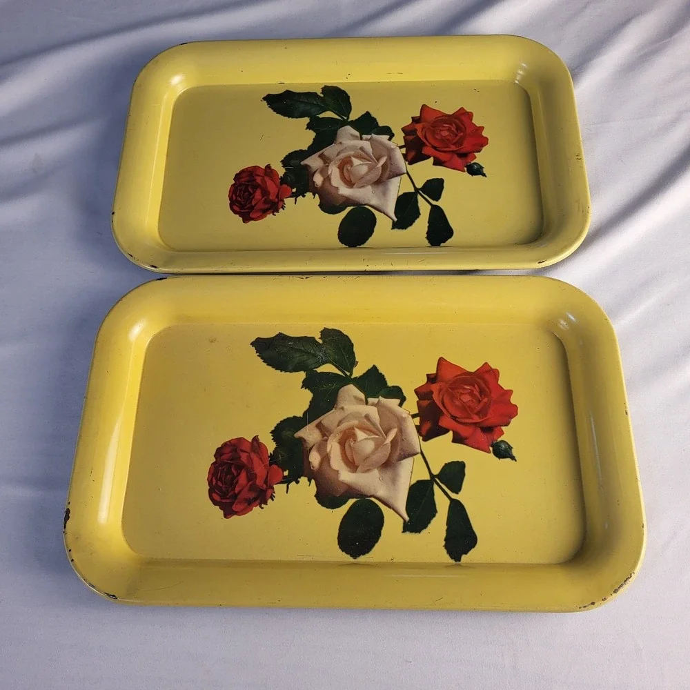 Set of 2 Vintage Rose Flower  9